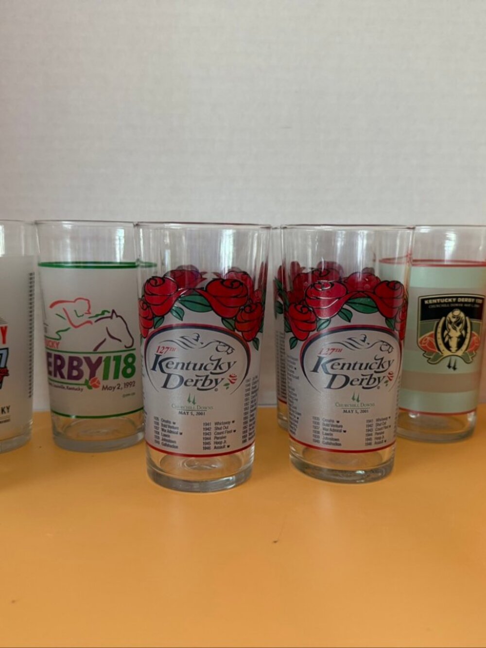 Kentucky Derby Mint Julep Glasses Set of 9 1991 1992 2001 2004 2007 Churchill